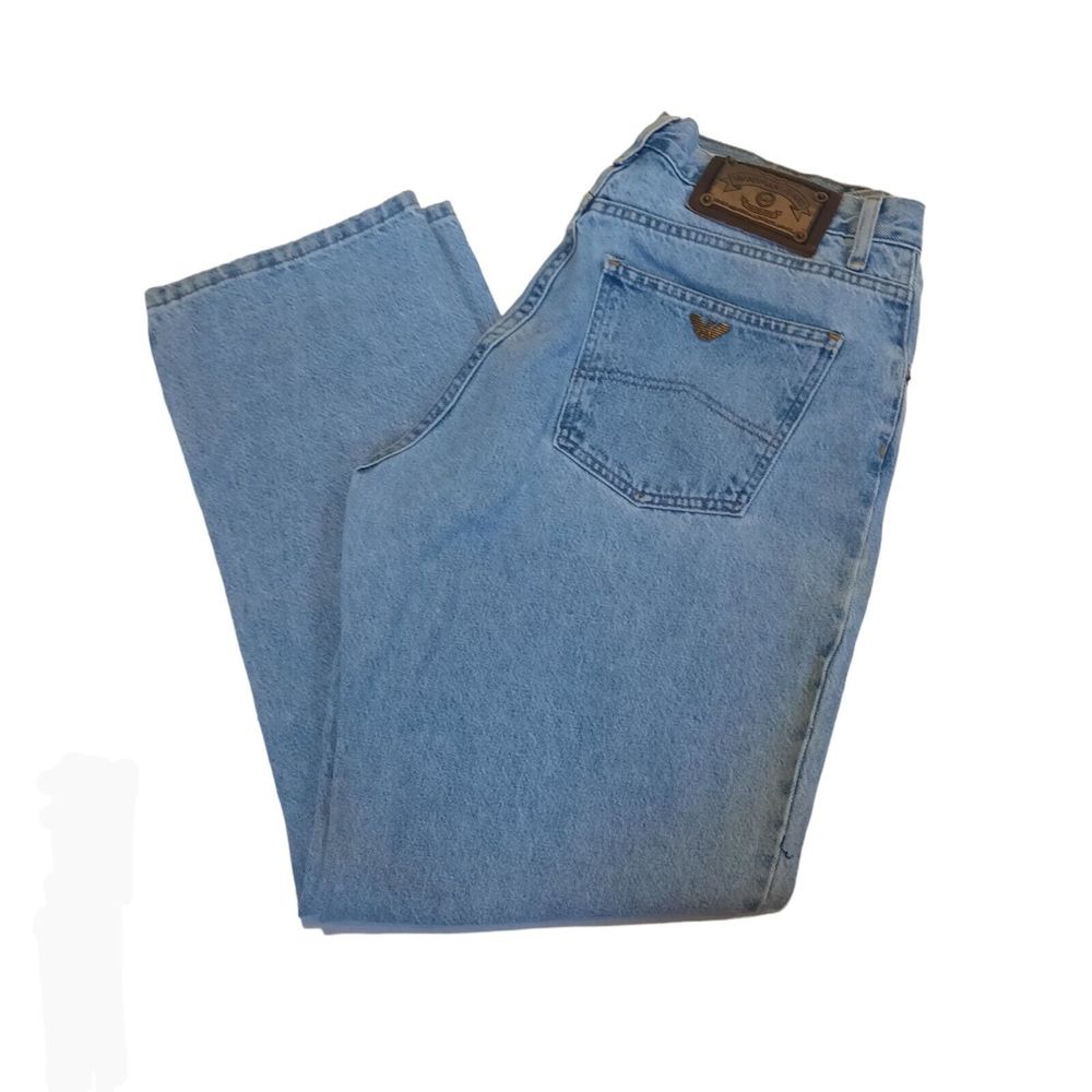 Vintage Gorgio Armani Jeans Straight Leg Jeans Blue Denim 90s Men's W36 L32